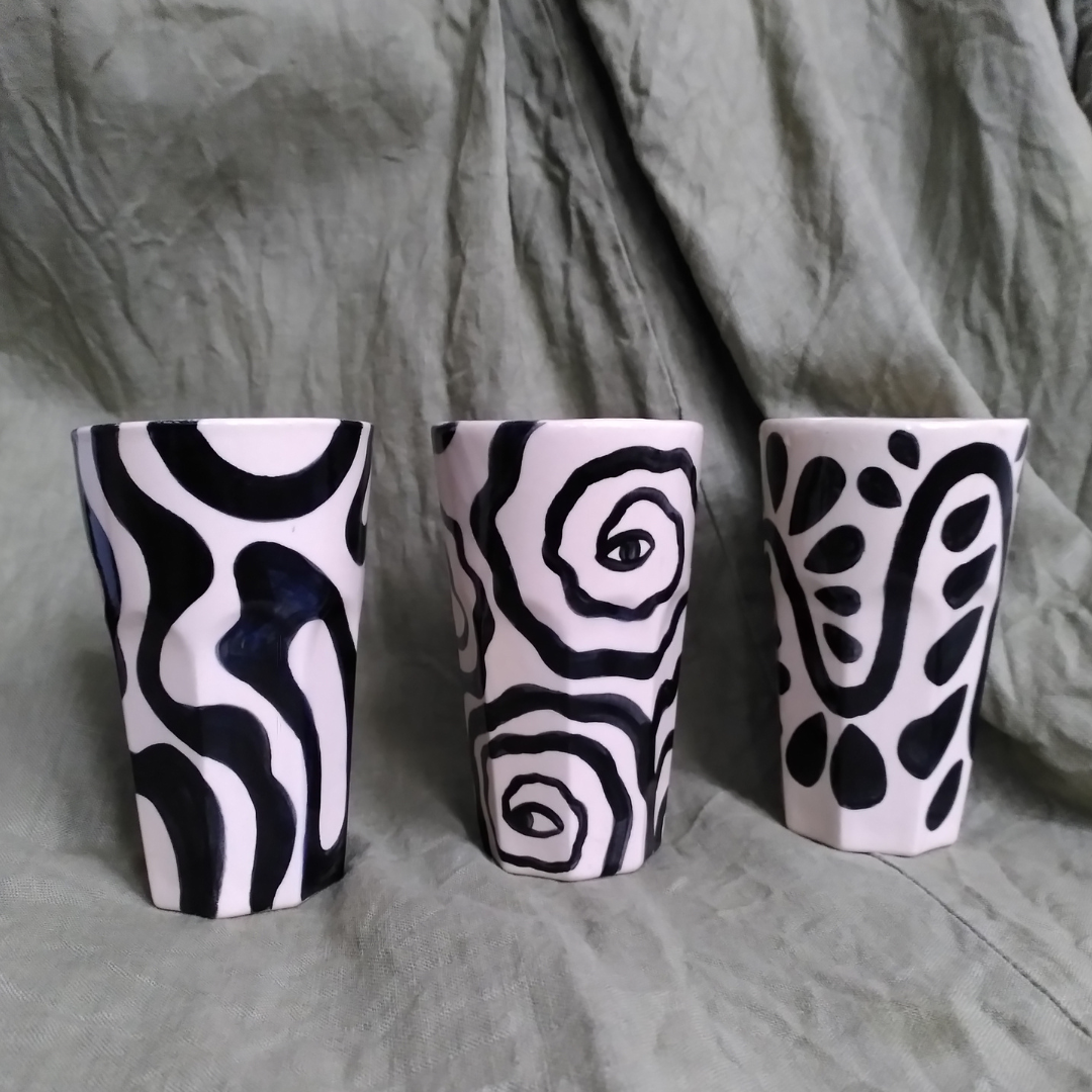 Tea & Mug - Black Lines (Forward Ceramics)