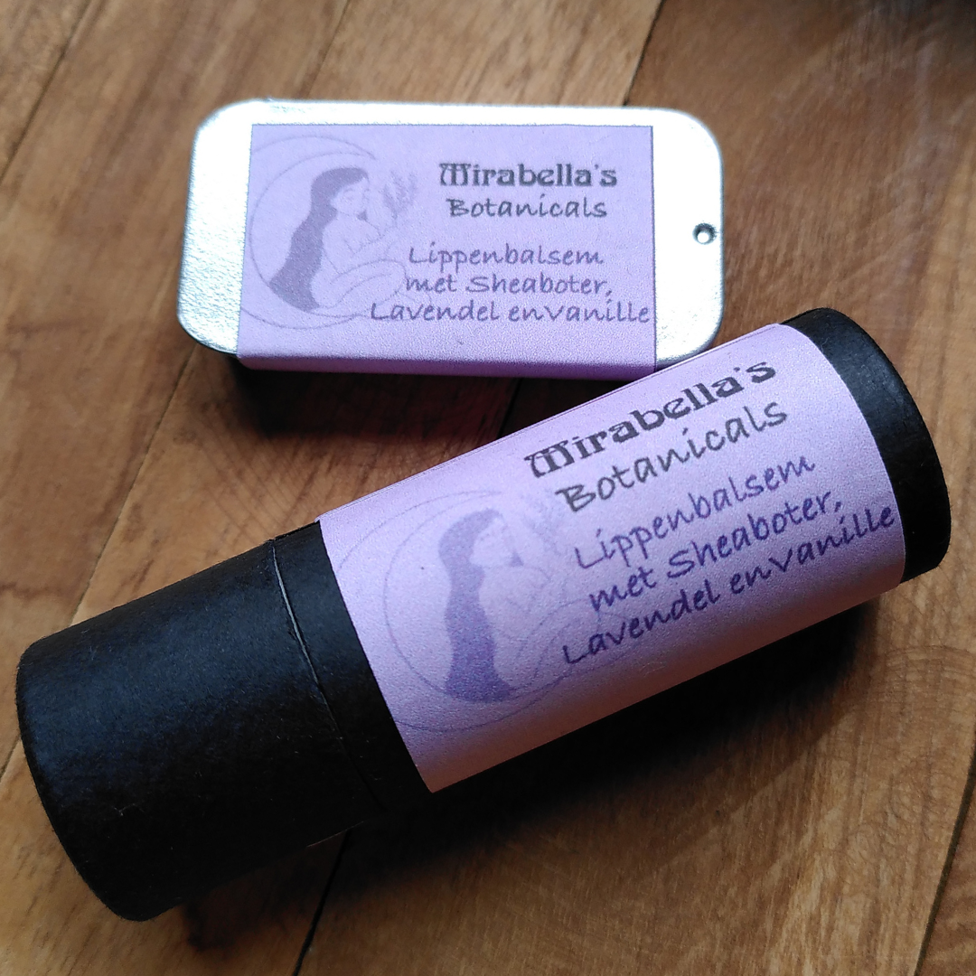 Lippenbalsem met Sheaboter, Lavendel en Vanille