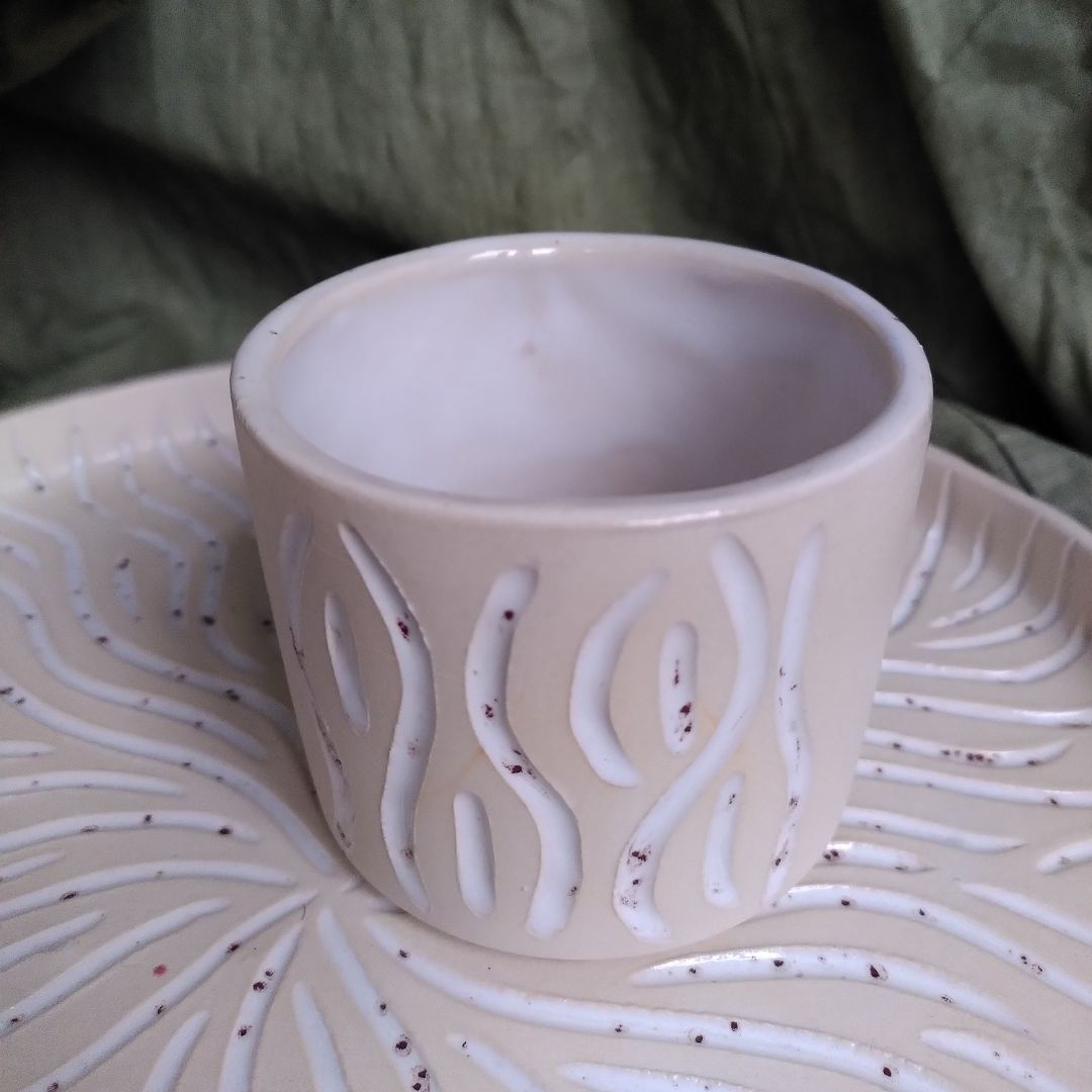 Tea & Mug - White Waves (Forward Ceramics)