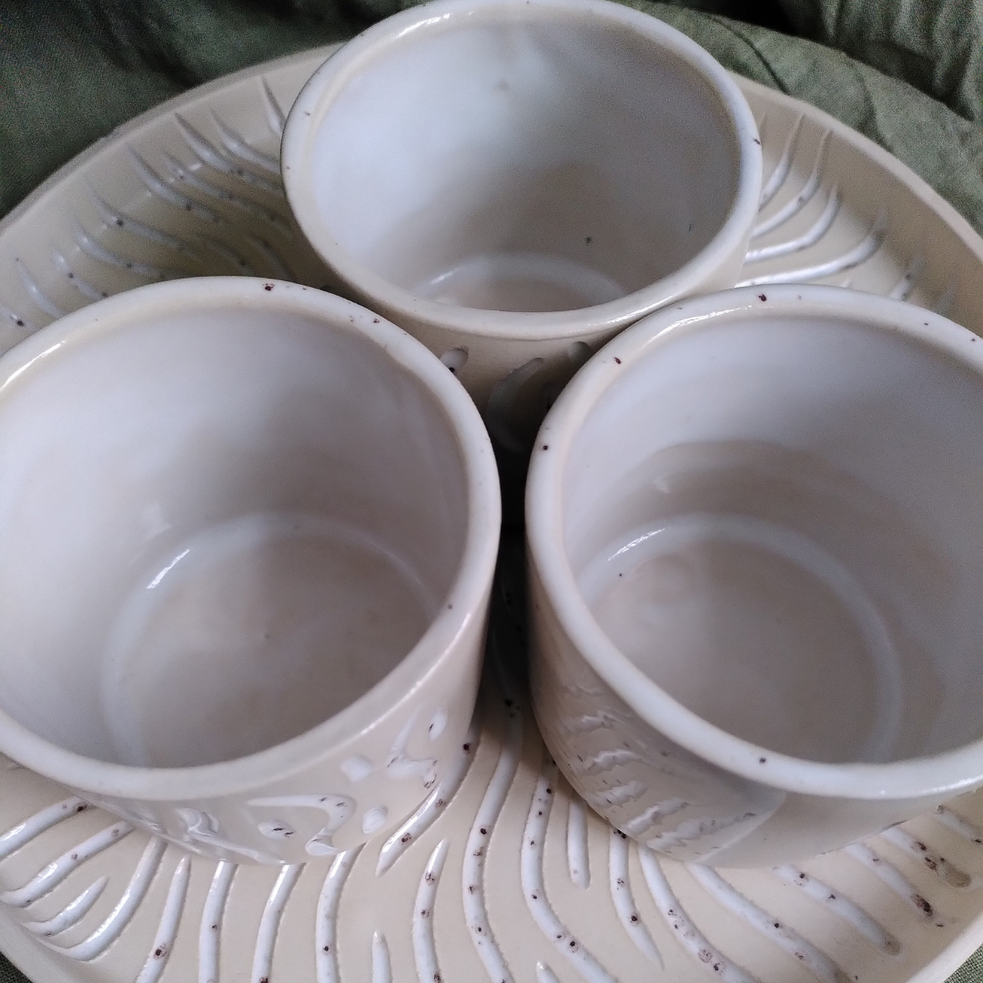 Tea & Mug - White Waves (Forward Ceramics)