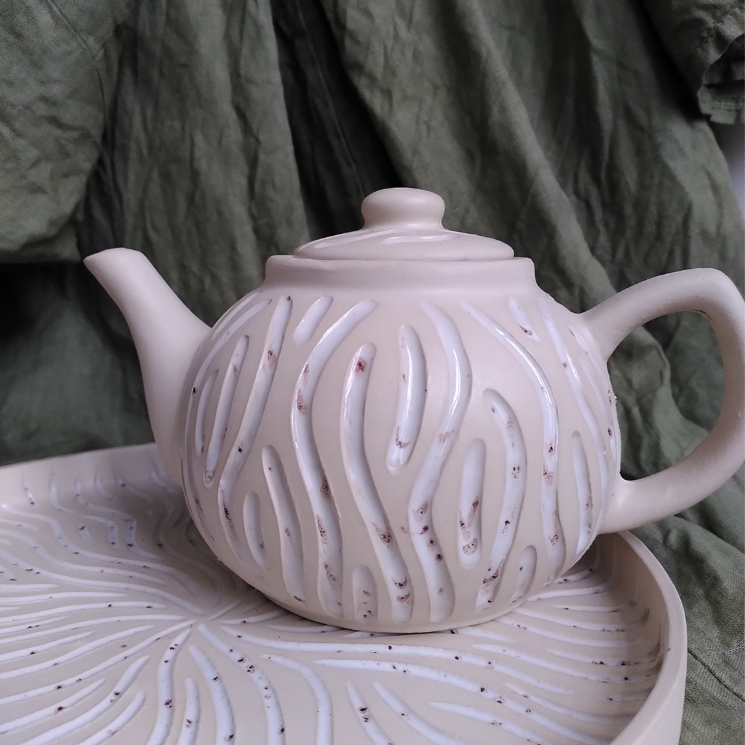 Tea & Pot - White Waves Teapot(Forward Ceramics)