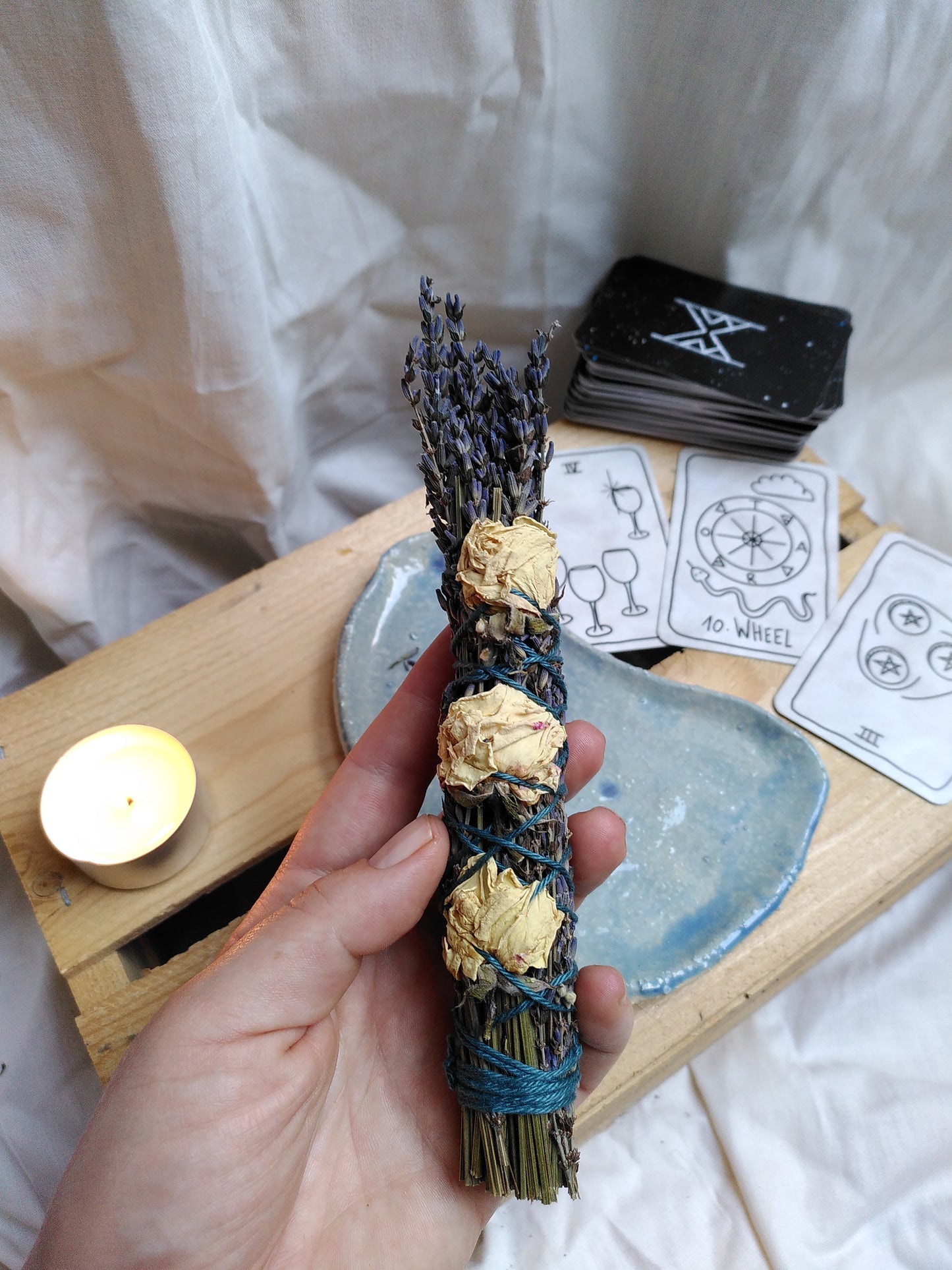 Flower Smoke Wand // Lavender & White Rose