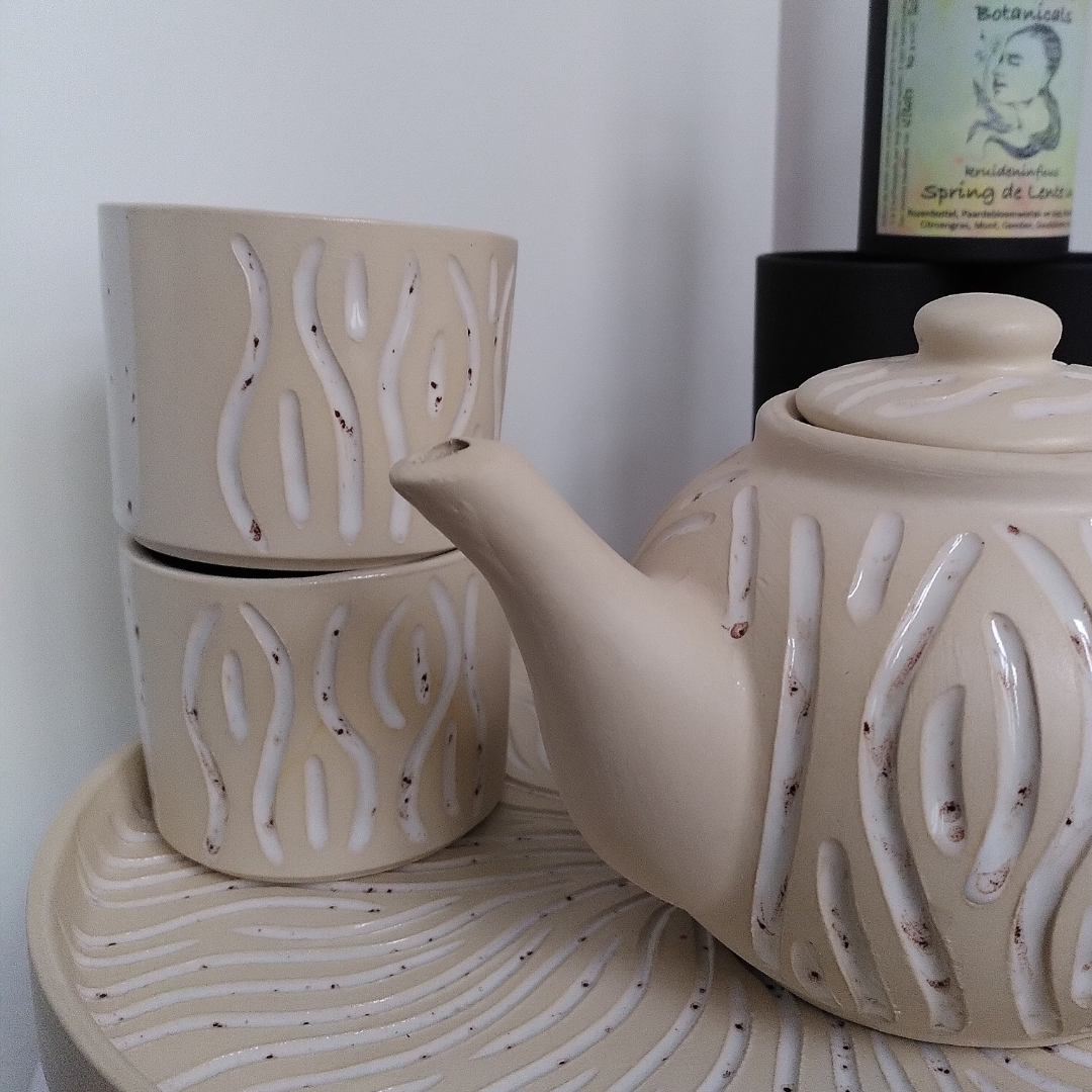 Thee & Pot - White Waves Theepot set (Forward Ceramics)