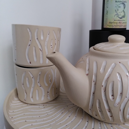 Thee & Pot - White Waves Theepot set (Forward Ceramics)