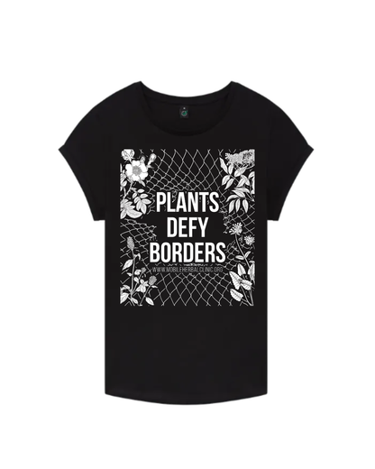 Rolled Sleeve T-shirt - Plants Defy Borders - Fundraiser - Sliding Scale