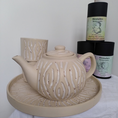 Thee & Pot - White Waves Theepot set (Forward Ceramics)