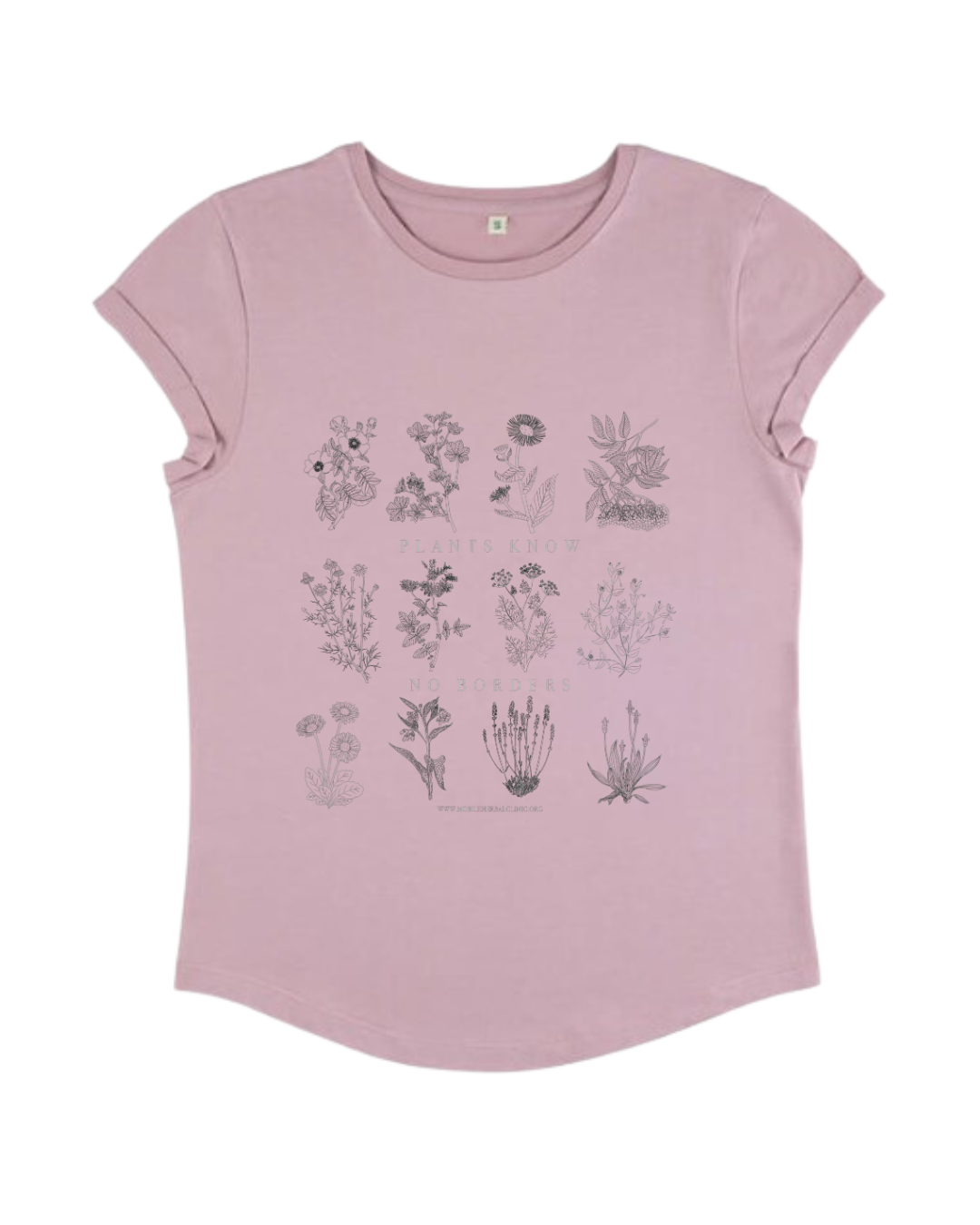 Rolled Sleeve T-shirt - Plants Know No Borders - Fundraiser - Sliding Scale