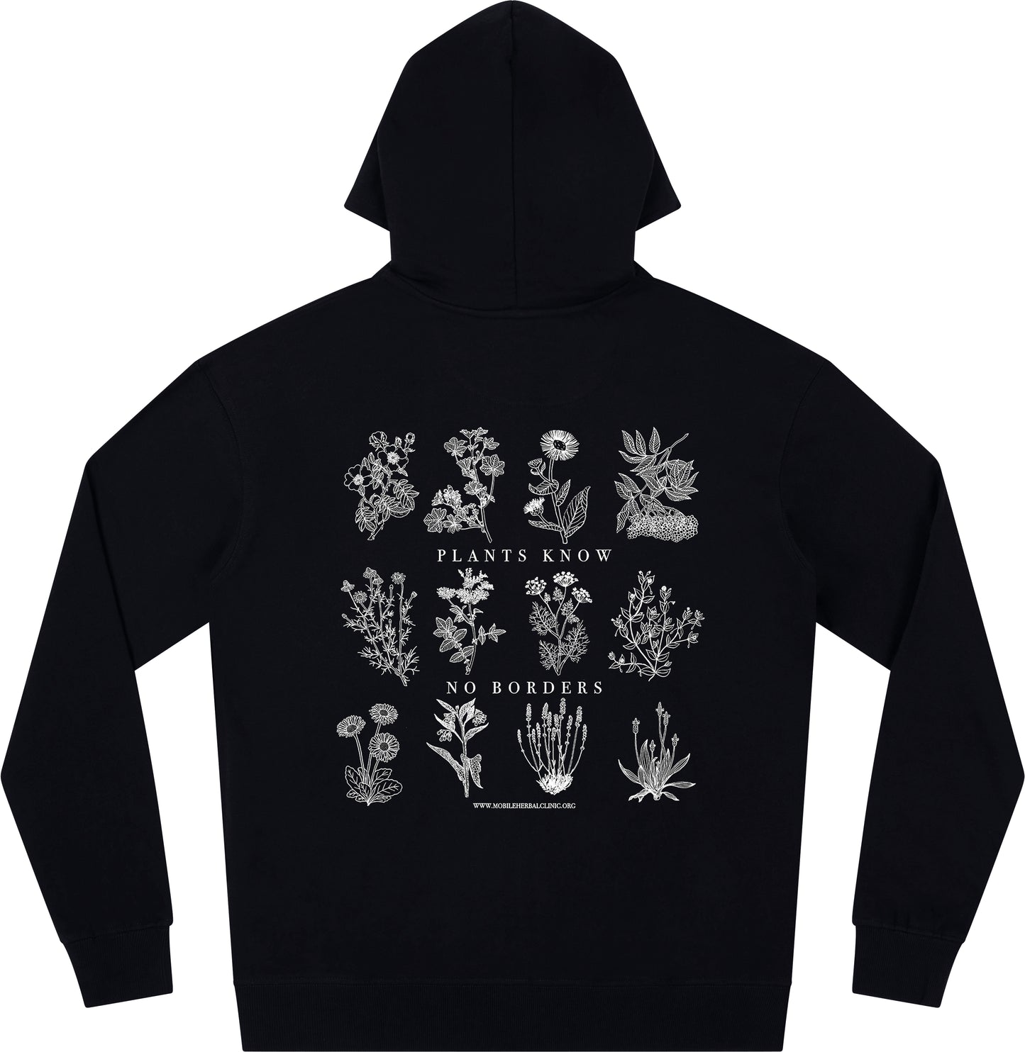Zipped Hoodie - Plants Know No Borders - Fundraiser - Sliding Scale
